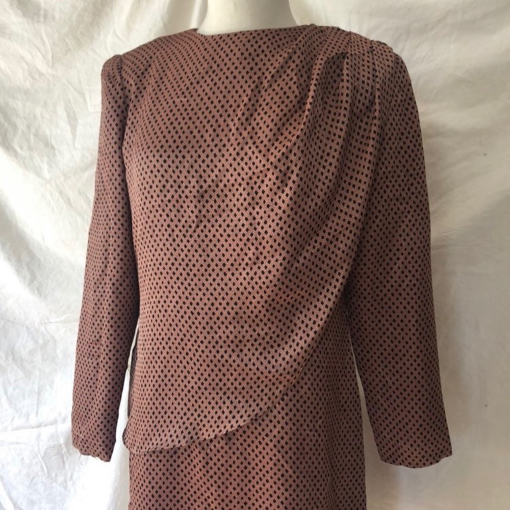Vintage 1980s Asymmetrical Drape Diamond Dress - Picture 3 of 6